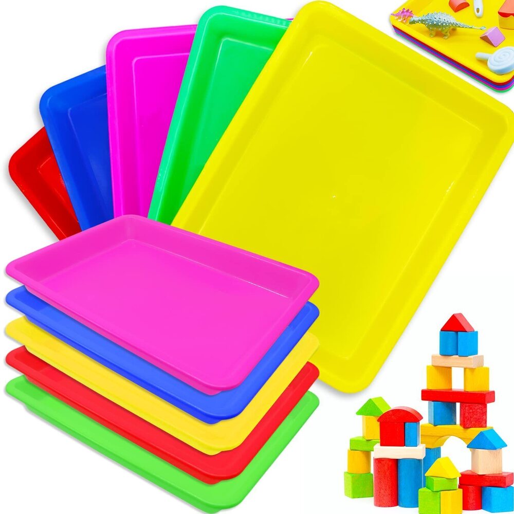7014 10 Pack Activity Plastic Crafts Art Tray,Medium Size,Multicolor Kids